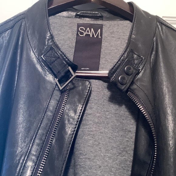 SAM. Leather jacket used couple of times looks like new size L beautiful leather - Picture 6 of 16